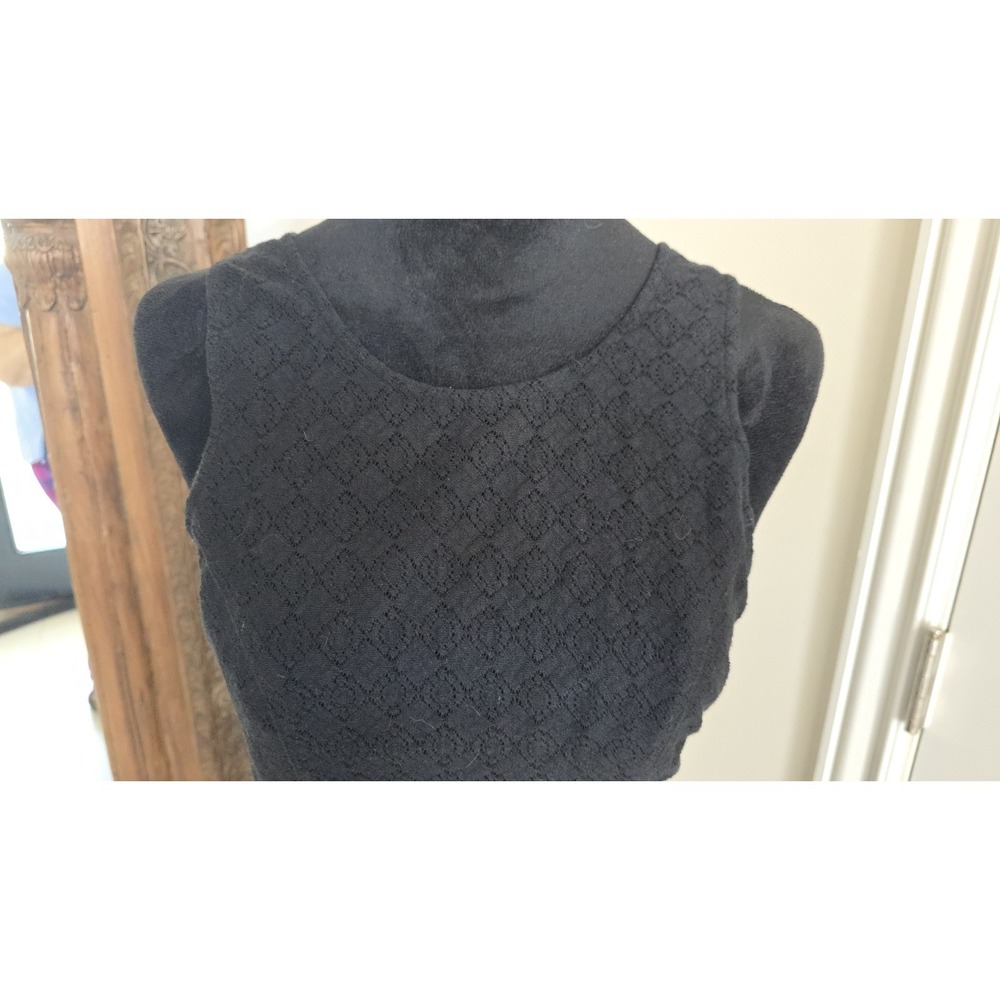 Free People Black Floral Embroidered Sleeveless A Line Peekaboo Dress Size 4 - Picture 6 of 13